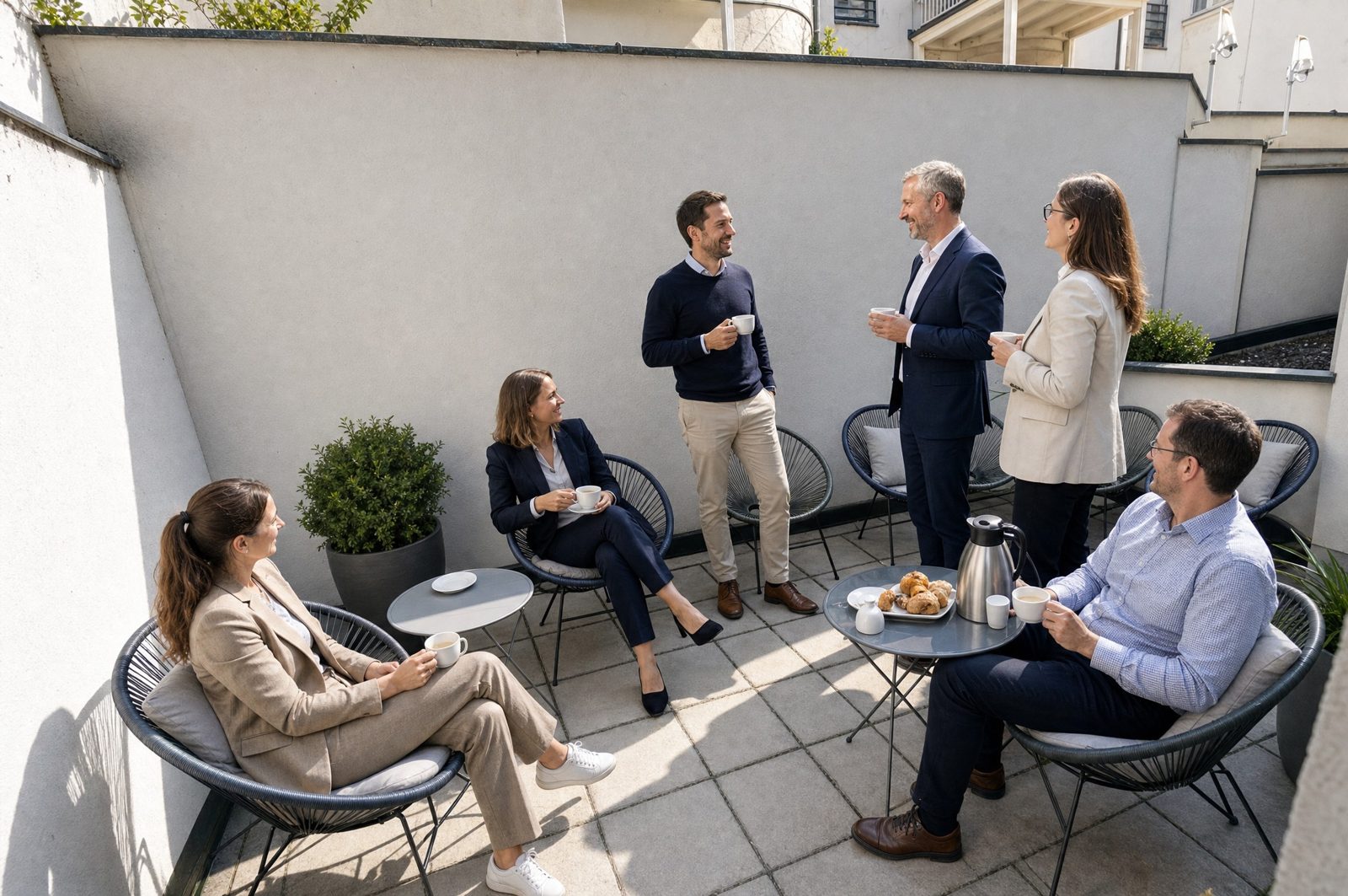 Kaffeepause auf der Terrasse